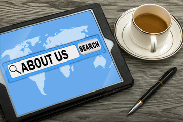 about us in search bar