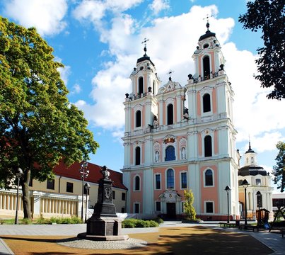 Church of St. Catherine in Vilnius, autumn time. Lithuania