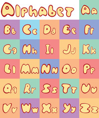 Leters alphabet smooth in color