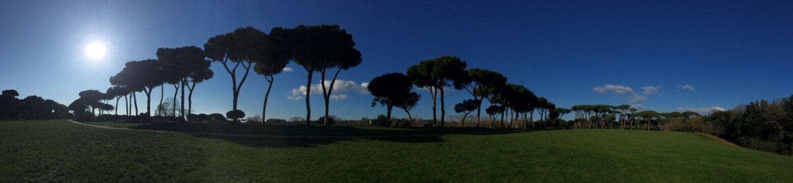 Villa Doria Pamphili parco Roma Italia panoramica