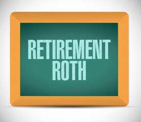 retirement roth board sign illustration