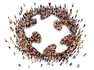 People putting the pieces together concept