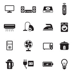 B&W icons set : Electronic Objects