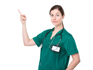 Doctor with finger point up