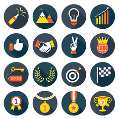 Flat icons set : Success, Award Object