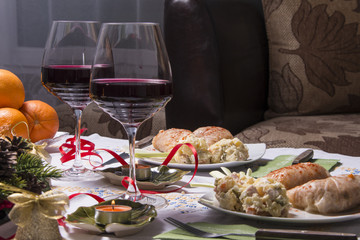 Holiday Table With Appetizers