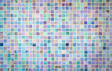 Colorful mosaic glass tile wall