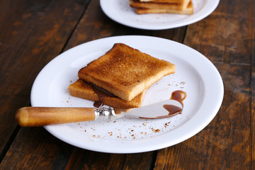 Toast bread with chocolate
