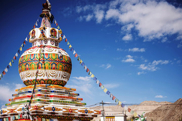 Stupa in Leh city and blue sky