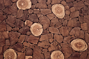 pieces of teak wood stump background © weerapat1003