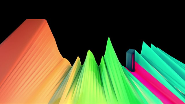Abstract audio visualizer fader cutting waveform