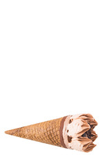 Cone ice cream over white background 