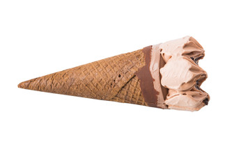 Cone ice cream over white background 