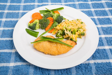 Chicken Breast wtih Rice Vegetables and Green Peppers