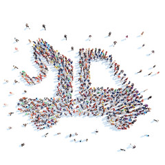 People in the form of a truck.