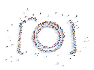 People in the form of a camera.