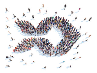 People in the form of an abstract symbol business.