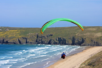 paraglider at Perranporth