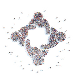 People in the form of an abstract symbol business.