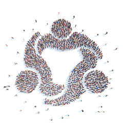 People in the form of an abstract symbol business.