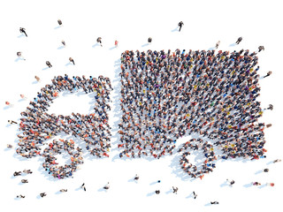 People in the form of a truck.