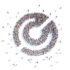 People in the form of an abstract symbol business.