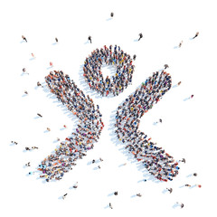 People in the form of an abstract symbol business.