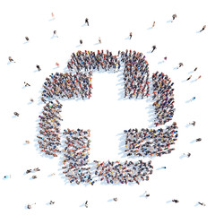 People in the form of an abstract symbol business.