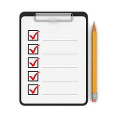 Clipboard Checklist (clipping path included)