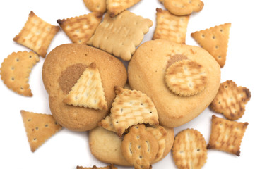 Tea time - different tea biscuits. Dessert. Photo.