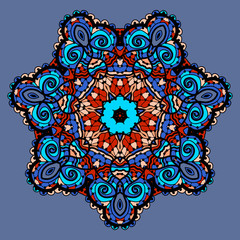 Stylized mandala flower. Round Ornamental Pattern