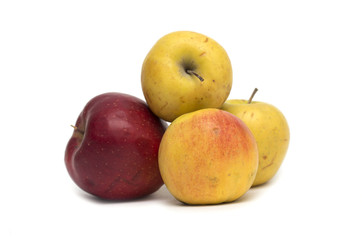 Red and yellow apple. Dessert. Photo.