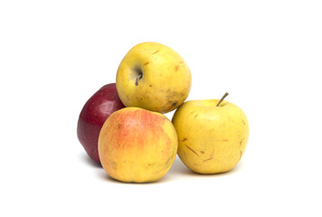 Red and yellow apple. Dessert. Photo.