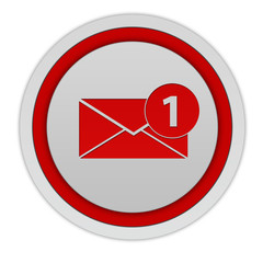 new message circular icon on white background