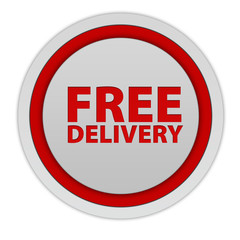 Free delivery circular icon on white background