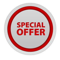 Special offer circular icon on white background