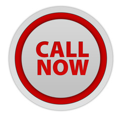 call now circular icon on white background