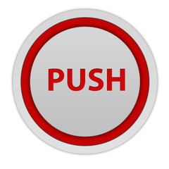 push circular icon on white background