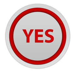 yes circular icon on white background