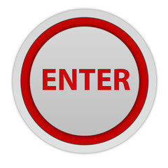 enter circular icon on white background
