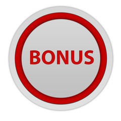 bonus circular icon on white background