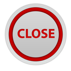 close circular icon on white background