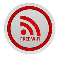 Free wifi circular icon on white background