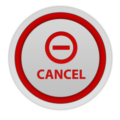 Cancel circular icon on white background