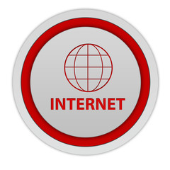 inernet circular icon on white background