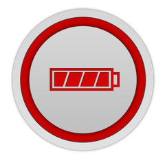 battery circular icon on white background