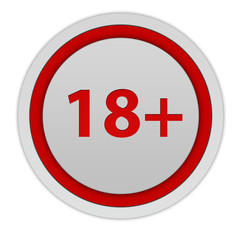 Fototapeta premium 18+ circular icon on white background
