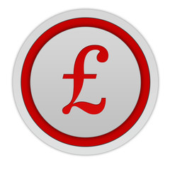 Pound circular icon on white background