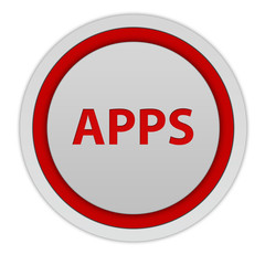 Apps circular icon on white background