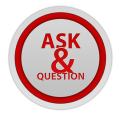 Q&A  circular icon on white background